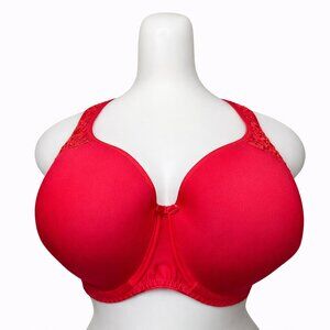 Fit Fully Yours Maxine Moulded Bra 40G • Red Full Coverage • Underwire • NWT
